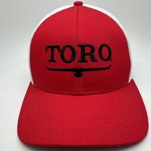 TORO Trucker Hat Cap Snap Back Red White Embroidered Outdoor Mens
